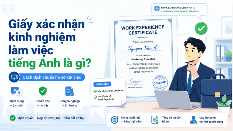Giấy xác nhận kinh nghiệm làm việc tiếng Anh là gì