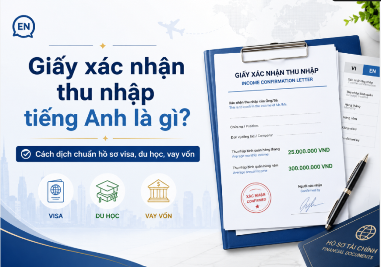 Giấy xác nhận thu nhập tiếng anh là gì