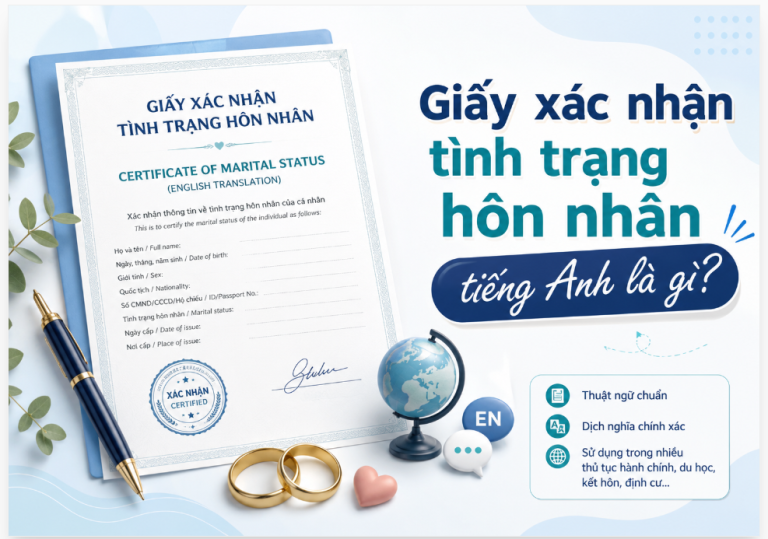 Giấy xác nhận tình trạng hôn nhân tiếng Anh là gì