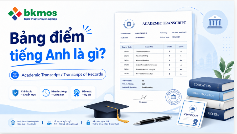 bảng điểm tiếng anh là gì