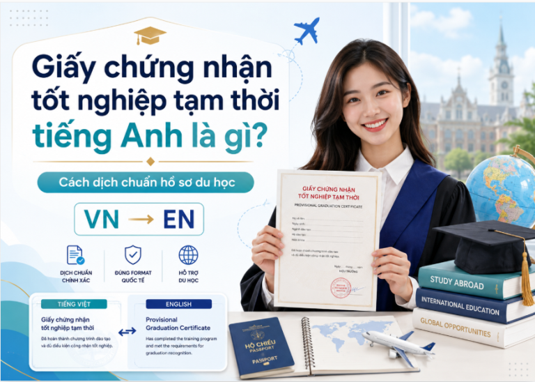giấy chứng nhận tốt nghiệp tạm thời tiếng Anh là gì