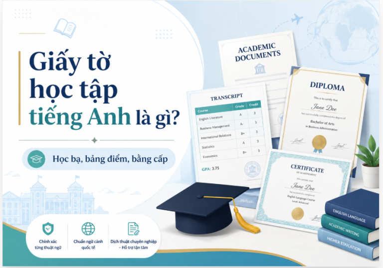 giấy tờ học tập tiếng anh là gì