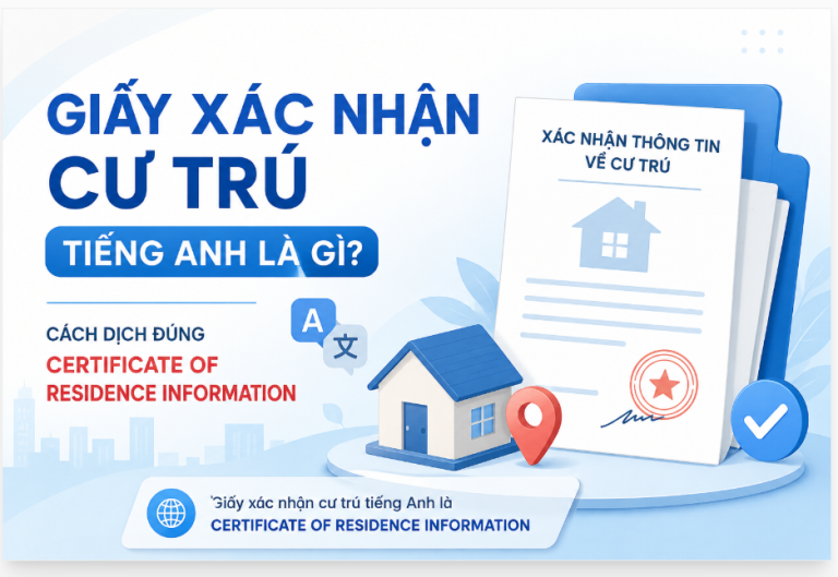 giấy xác nhận cư trú tiếng Anh là gì