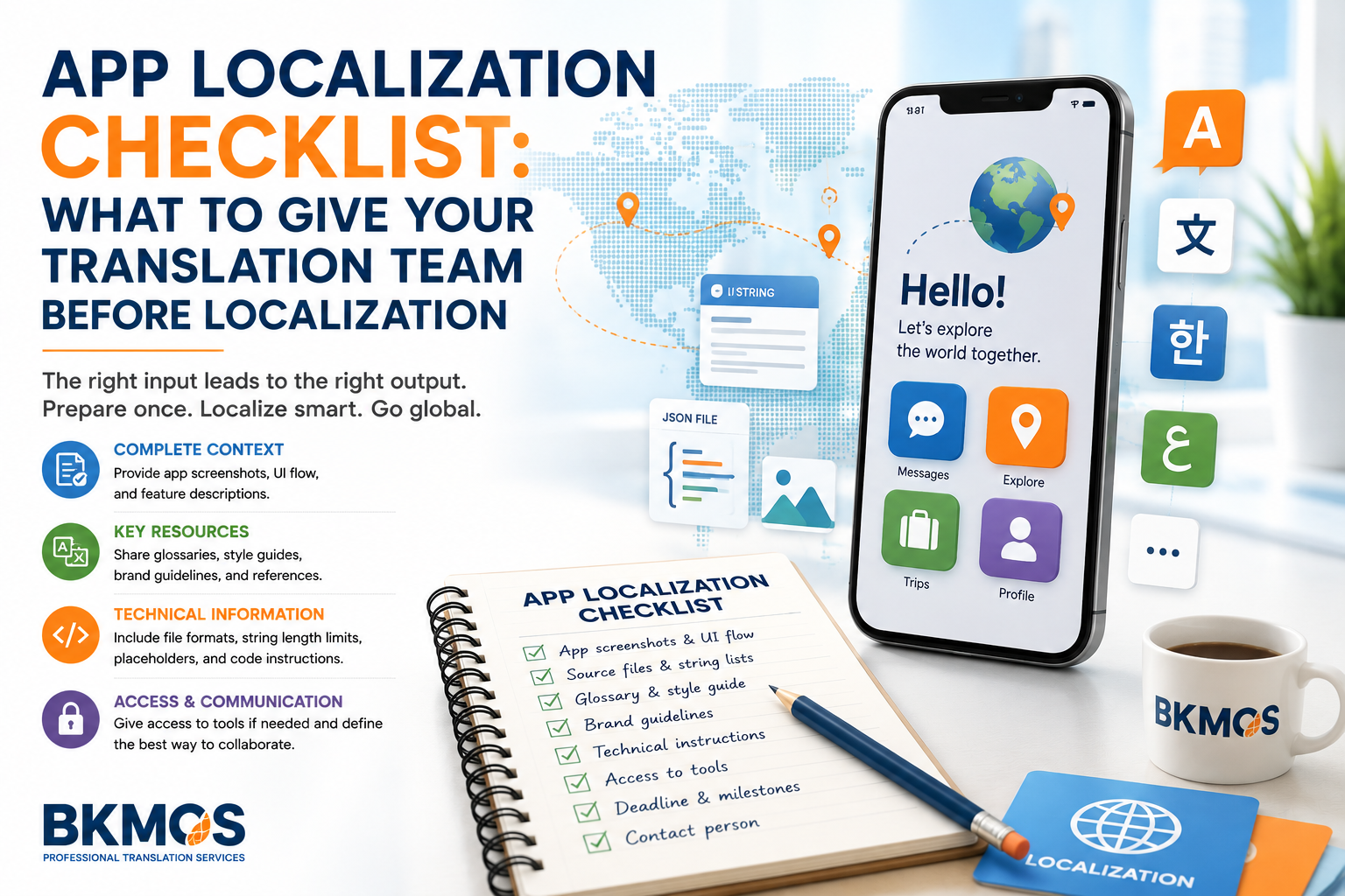 App localization checklist for translation teams by BKMOS