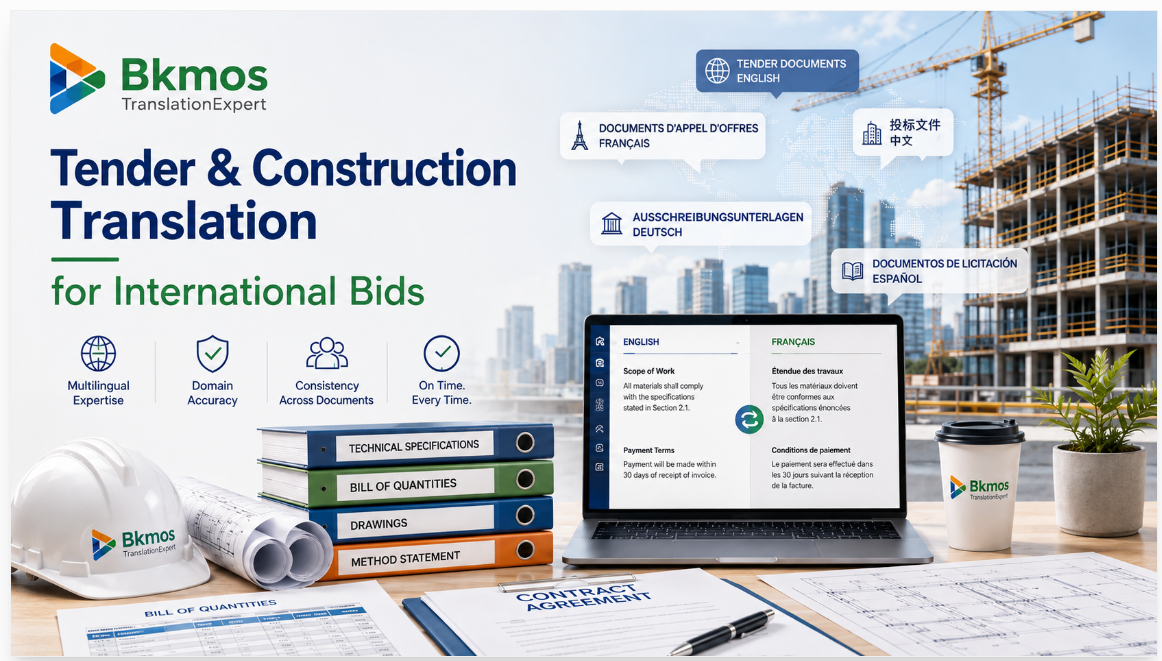 Tender and construction document translation for international bids by BKMOS